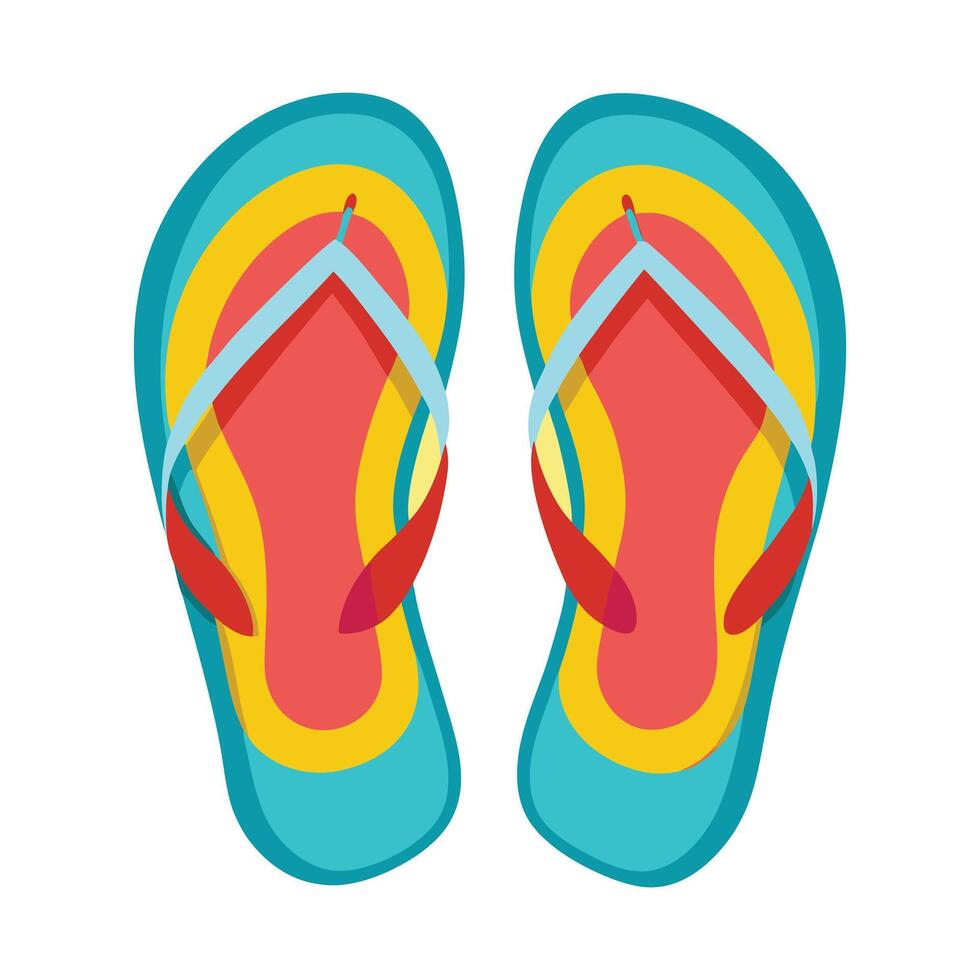 Colorful flip flops icon with summer beach vibe vector