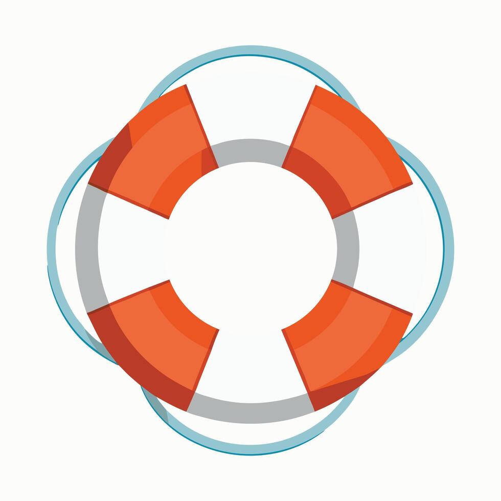 Lifesaver ring icon in orange and white for safety design vector