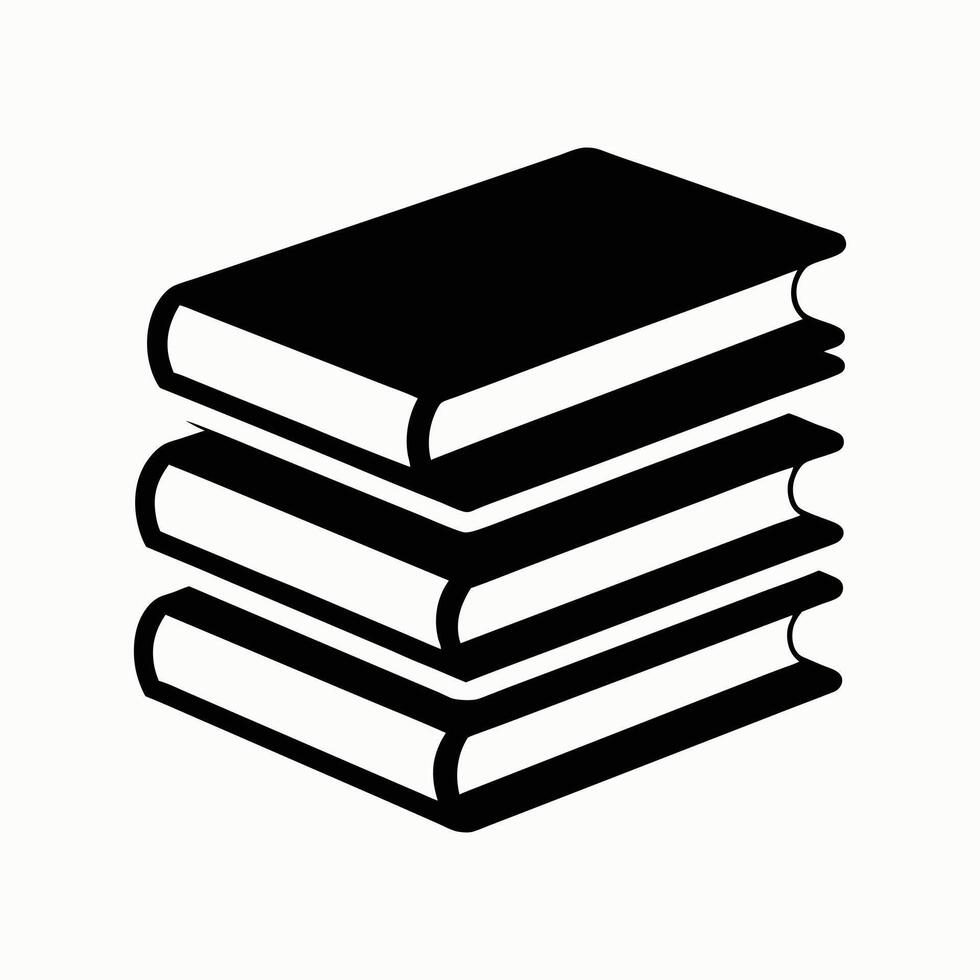 Book stack icon in clean silhouette for learning themes vector