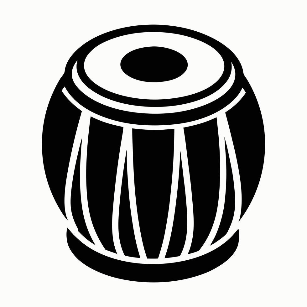 Traditional hand drum tabla icon with curved body design vector