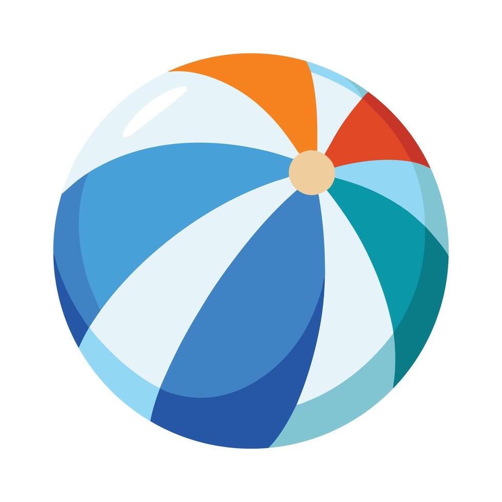 Inflatable beach ball in red yellow and blue for poolside fun vector