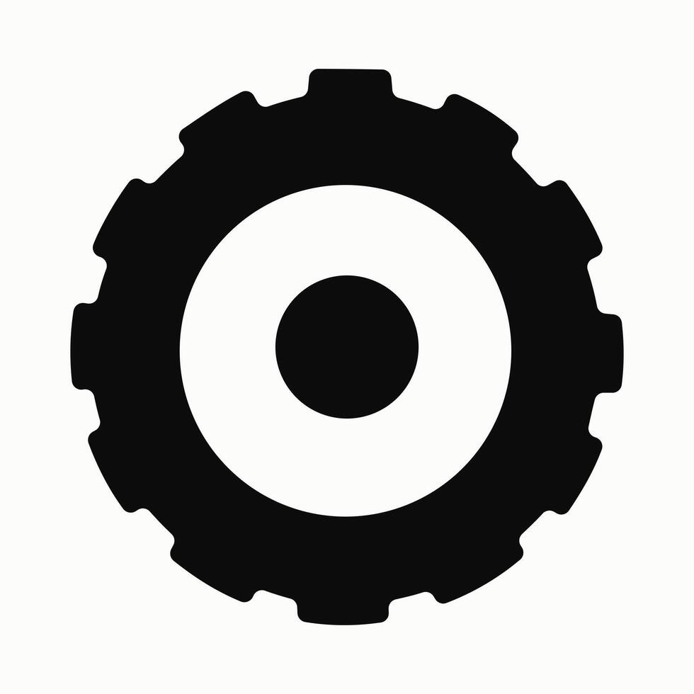 Gear or cogwheel silhouette for mechanical and engineering themes vector