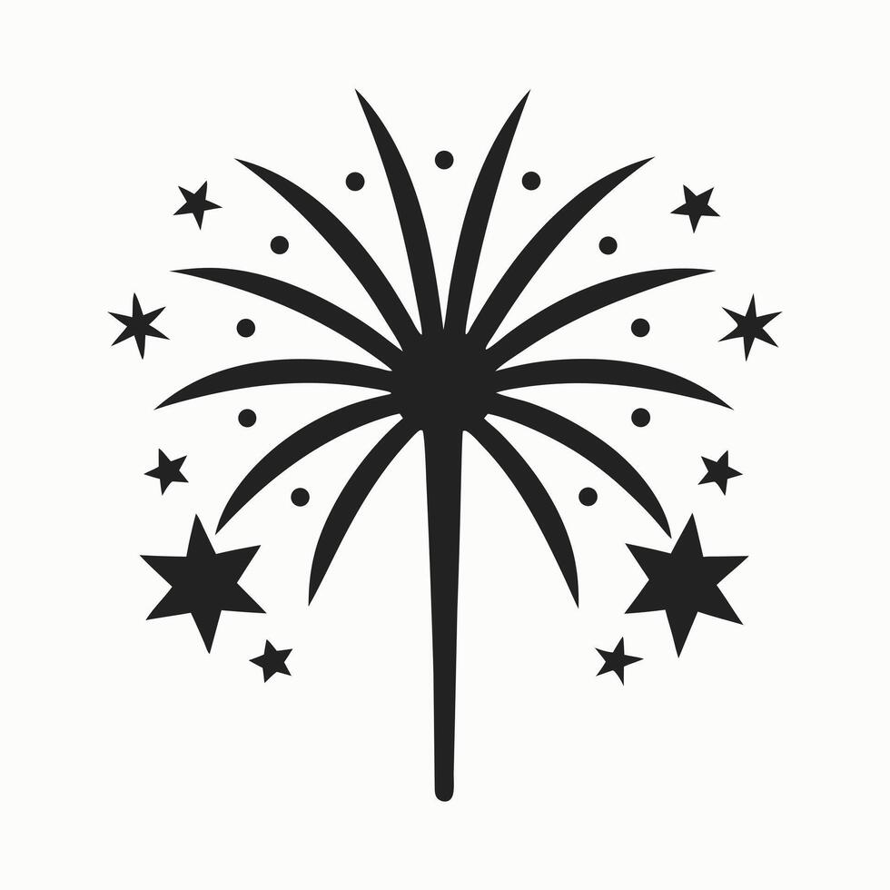 Fireworks bursting in silhouette style for holiday celebrations vector