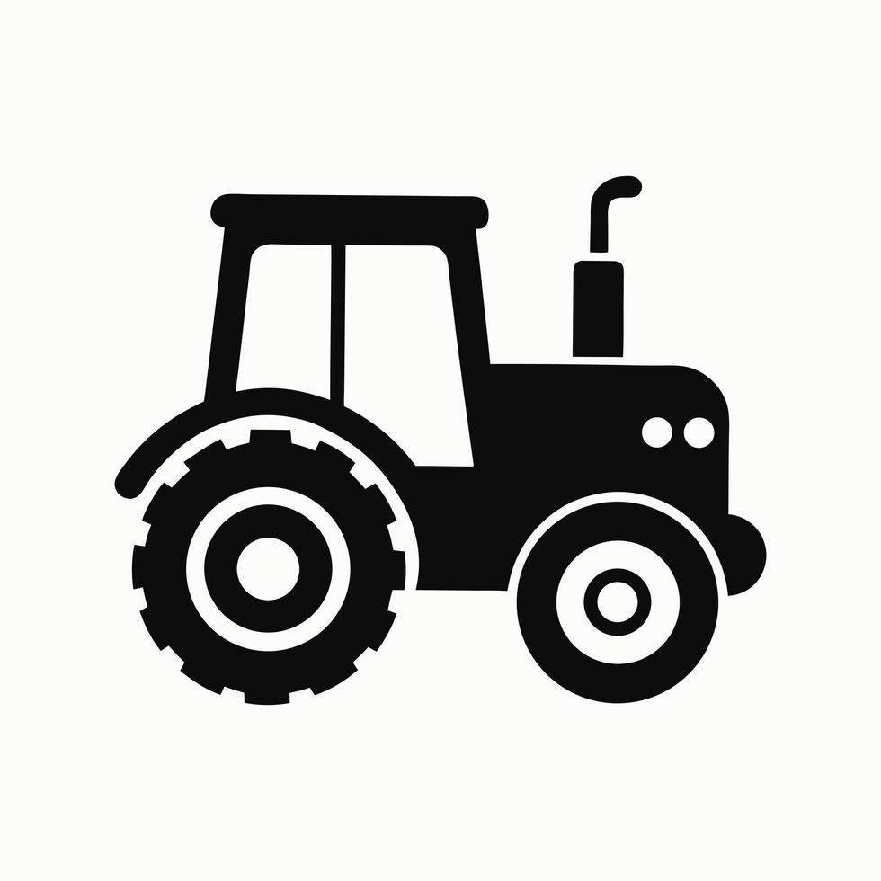 Tractor silhouette representing farming and agricultural equipment vector