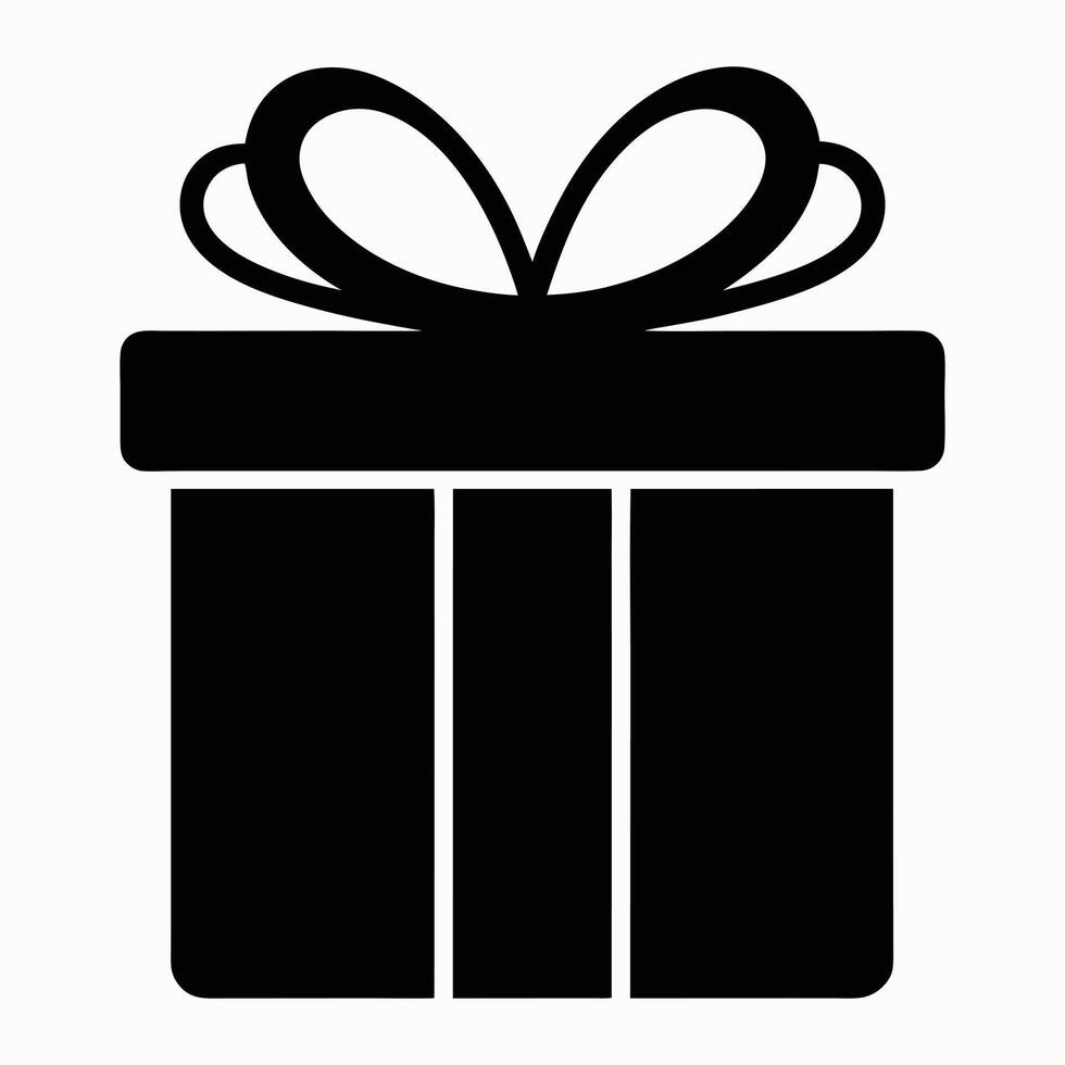 Gift box silhouette with bow for holiday, celebration, or present themes vector