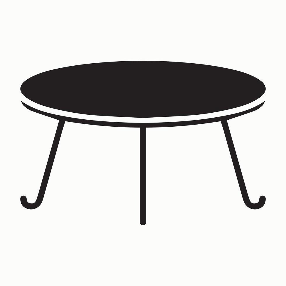 Round table icon with three legs vector