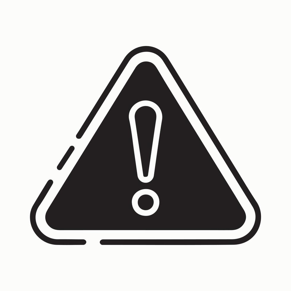 Warning Sign Icon Set in Black Silhouette for Safety and Hazard Designs vector