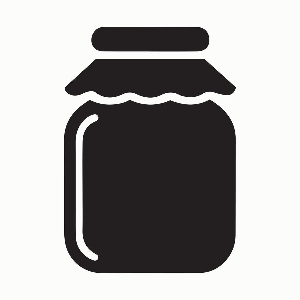Top lid glass jar and storage container icon illustration vector