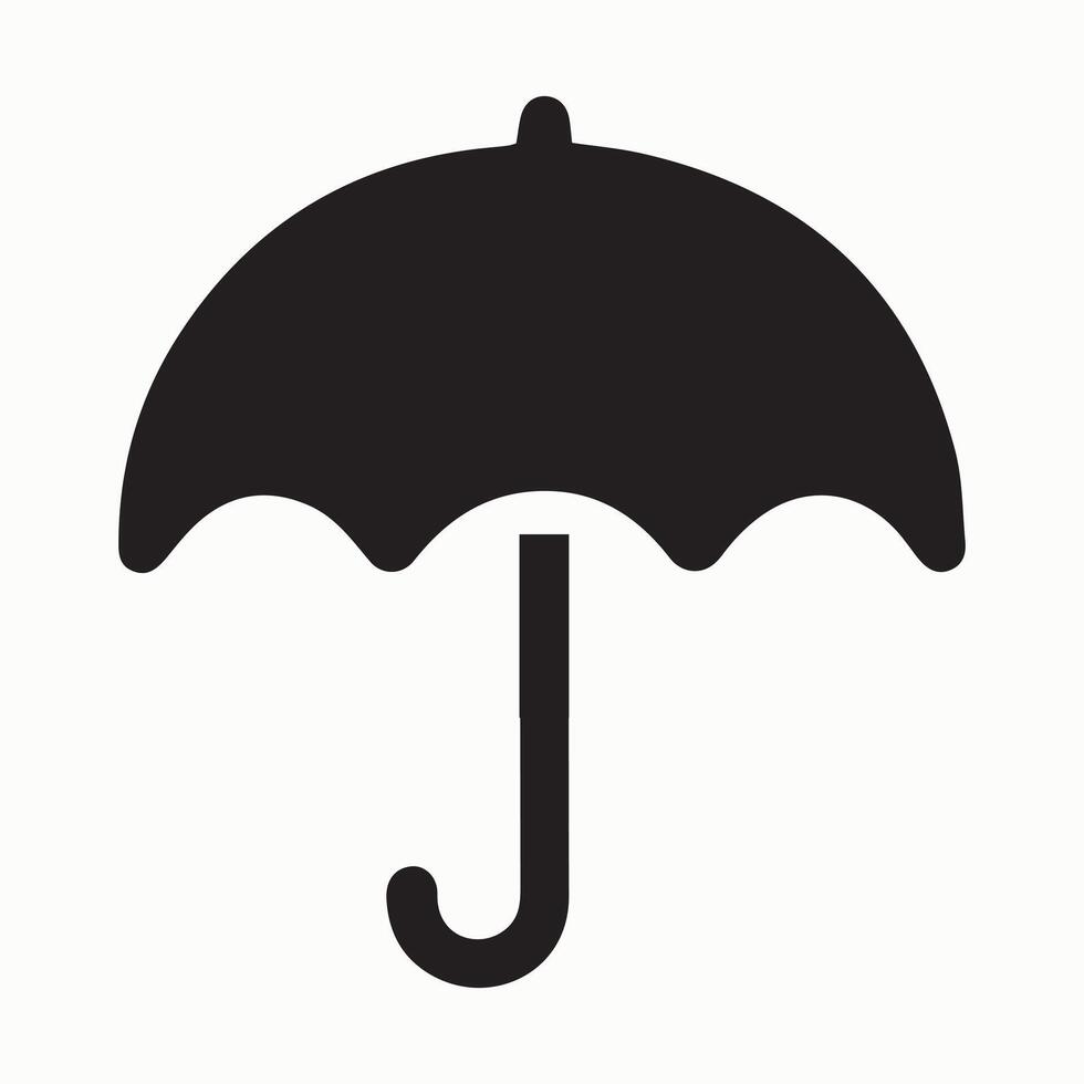 Umbrella Icon Set in Black Silhouette vector