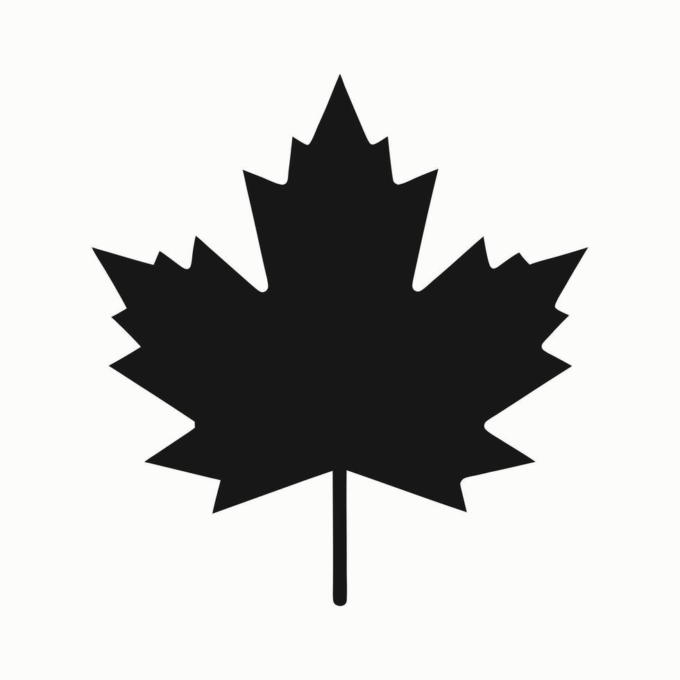 Maple leaf silhouette representing autumn or national symbol vector