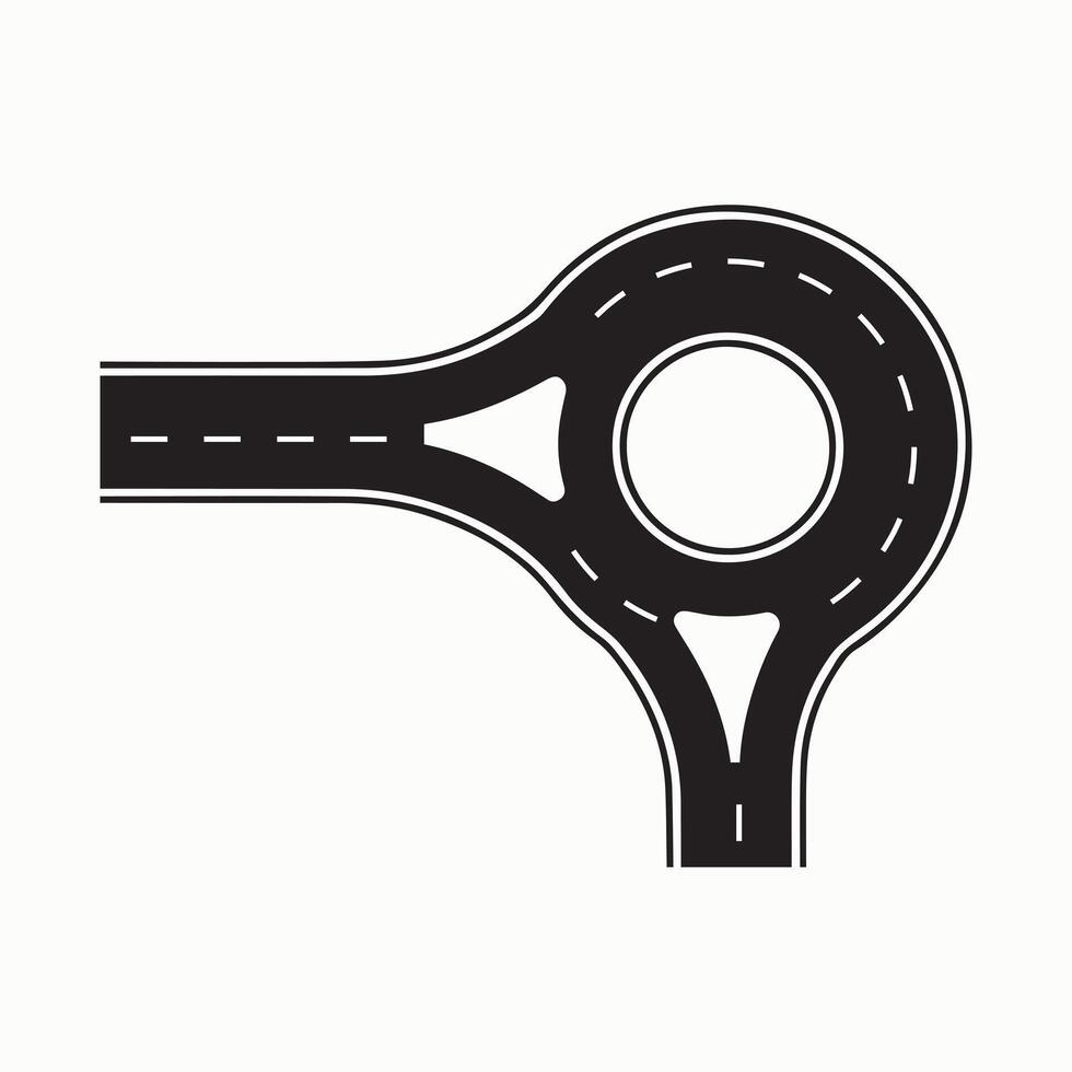 tor IHighway and Road lane Veccons with Multiple Lanes and Road Markings, Curved Road and Traffic Lane Silhouettes for Maps and Navigation Graphics vector