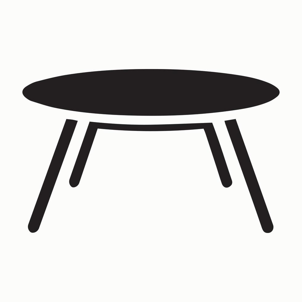 Round Table Icon Set Black Furniture Silhouette Collection for Interior and Home Design vector