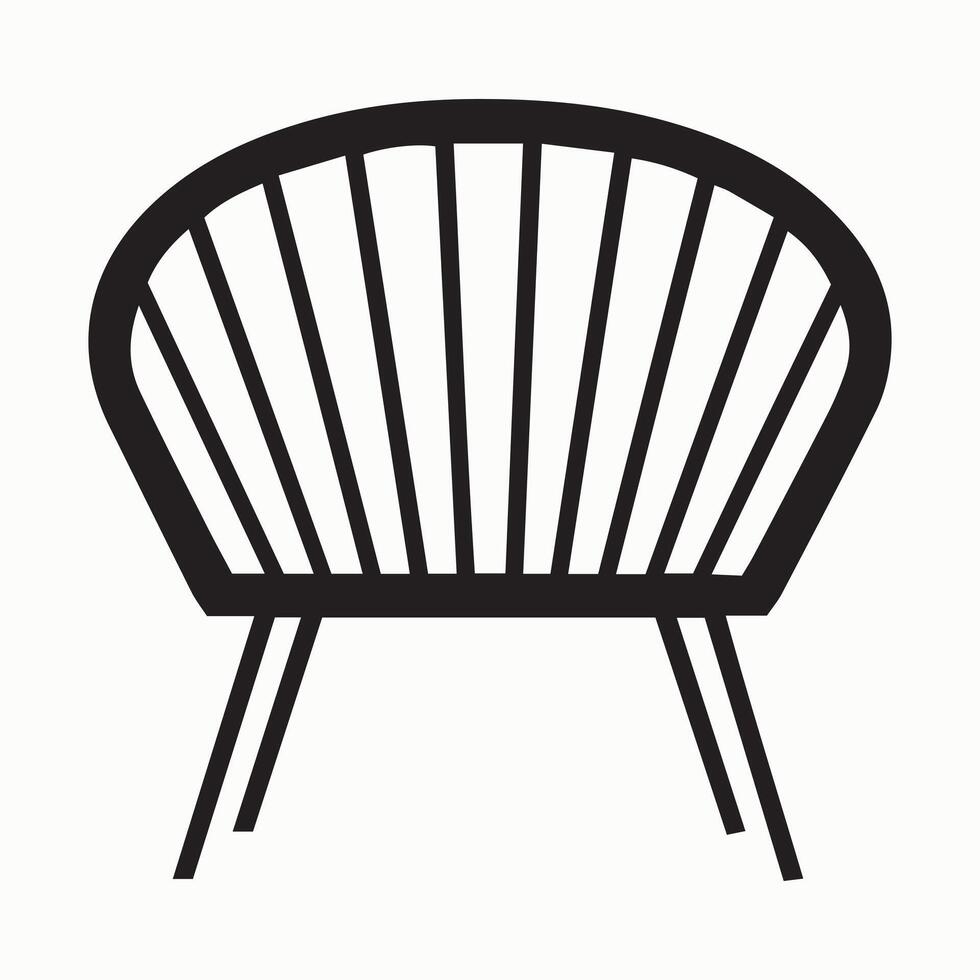 Chair icon with curved back design vector