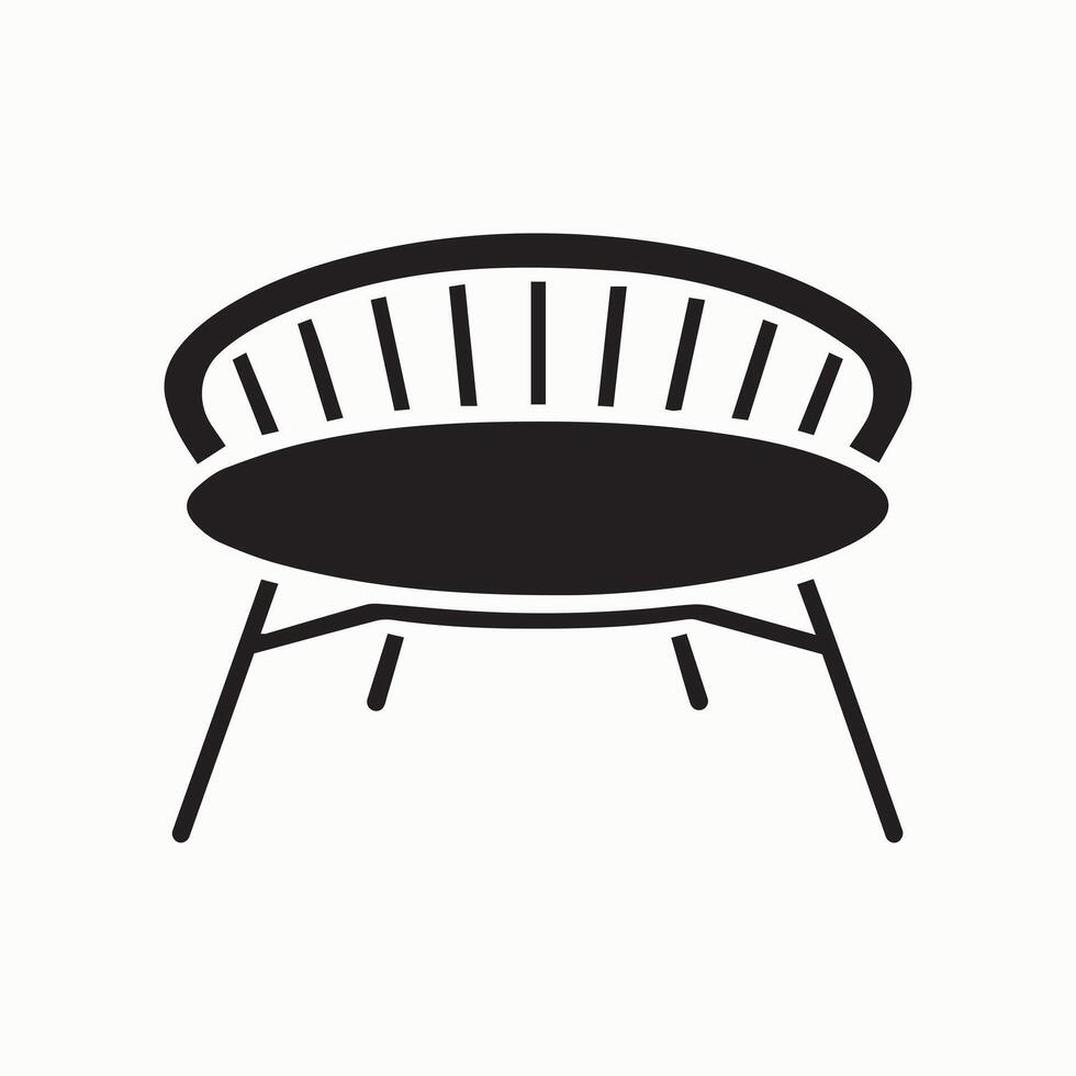 Chair Icon in Black Silhouette for Furniture and Interior Design vector