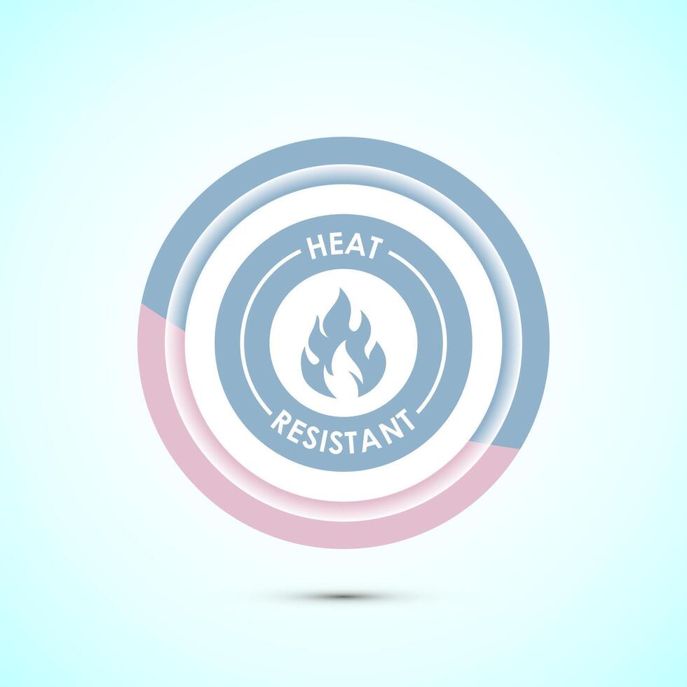 Heat resistant icon design illustration, Heat resistant label sign symbol, Pastel color button design vector