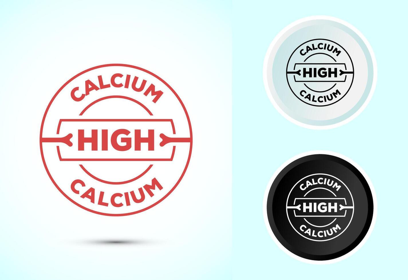 High calcium icon, High calcium label, logo, sign, symbol, Color black and white vector