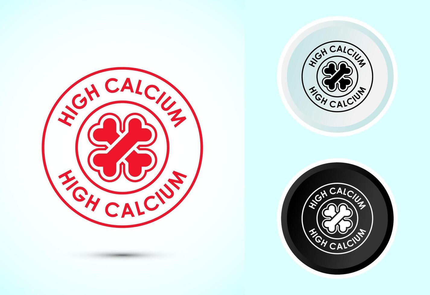 High calcium icon design illustration, High calcium logo, sign, symbol, Color black and white vector