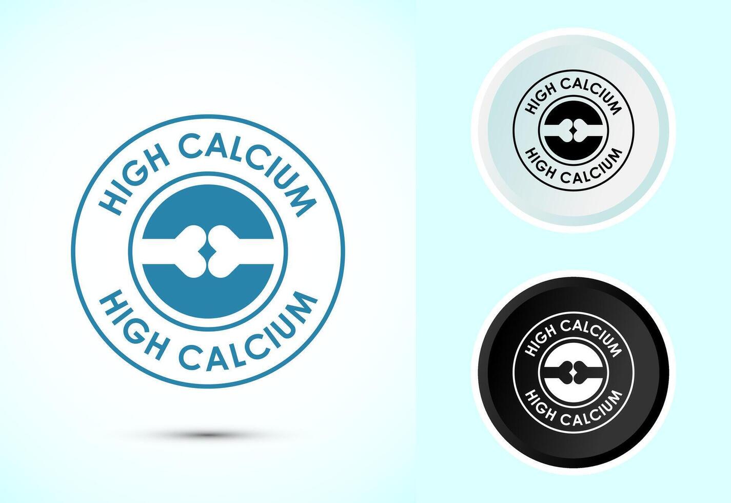 High calcium icon design, High calcium label, logo, sign, Color black and white vector