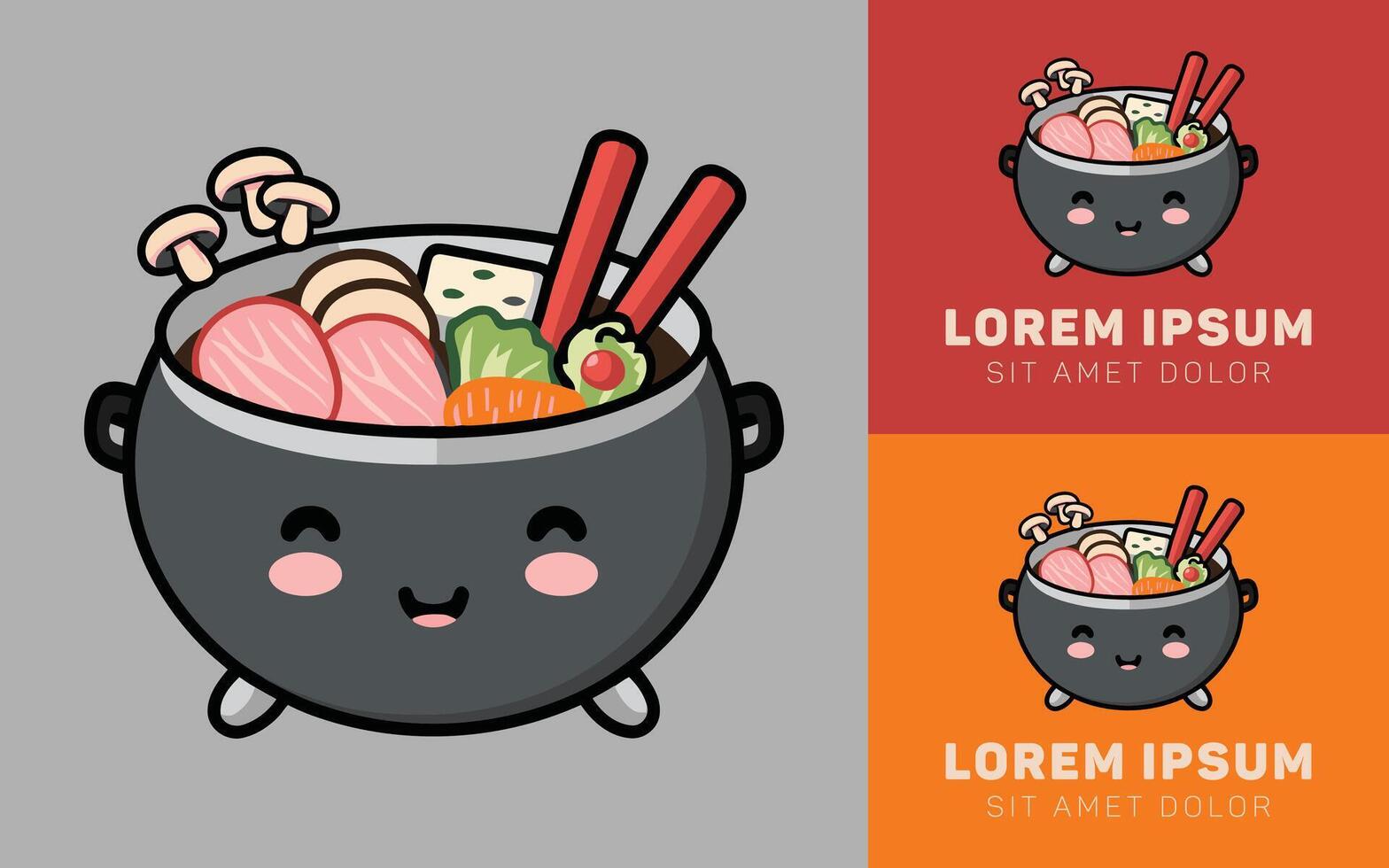 Minimalist Shabu Shabu Icon with Cartoon Look vector