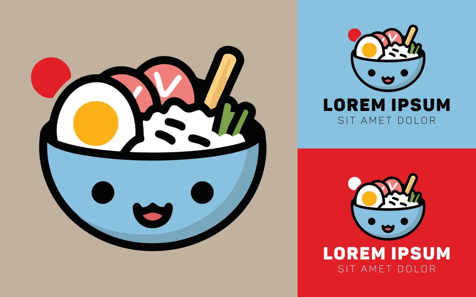 Modern Japanese Donburi Logo with Simple Form vector
