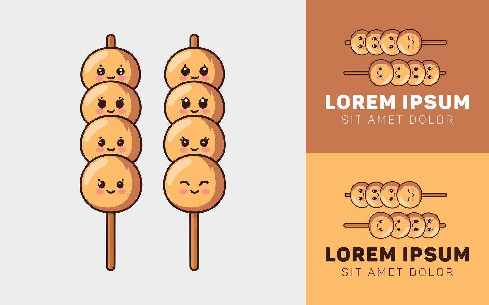 Japanese Yakitori Logo Icon with Minimal Style vector