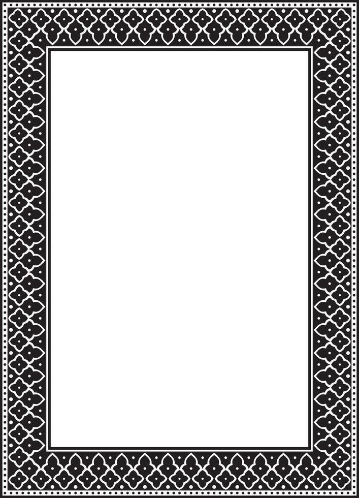 golden arabic national square ornament. Ethnic rectangle, frame of eastern people. Persian paint vector