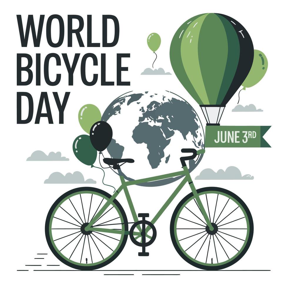 Celebrate World Bicycle Day. vector