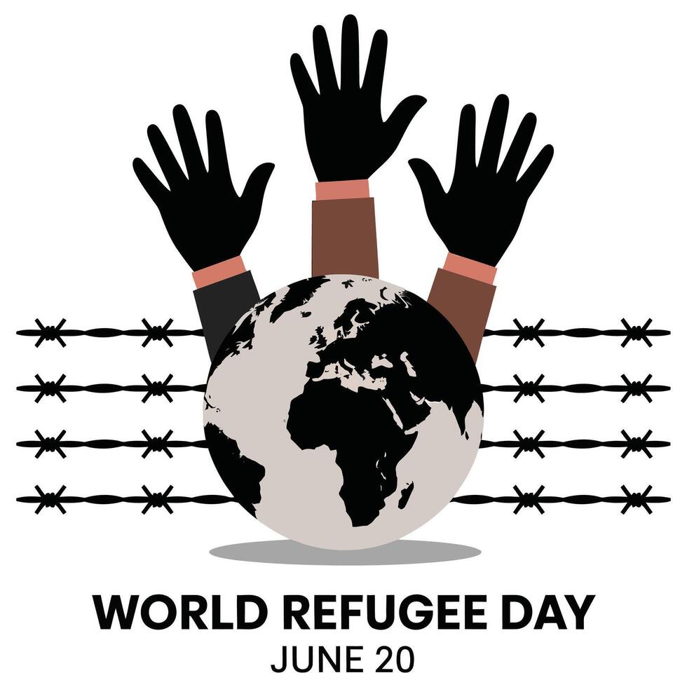 World refugee day june 20 vector