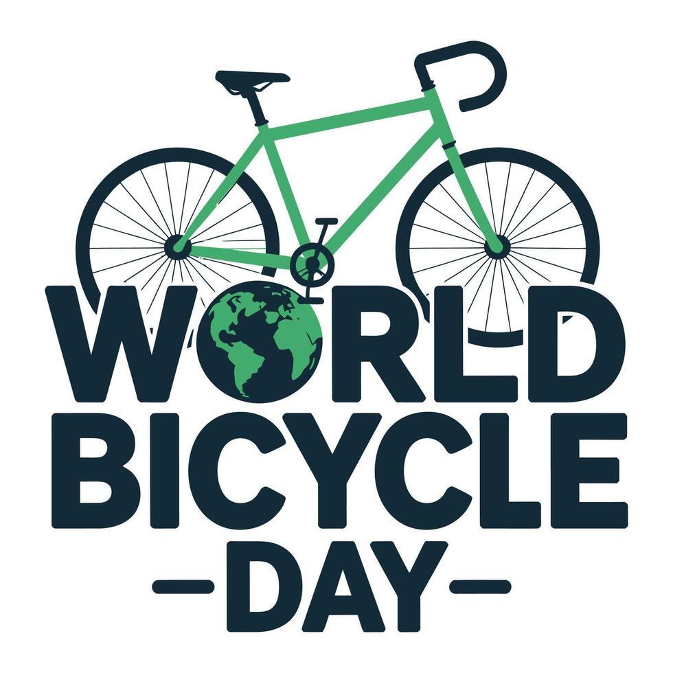 Bicycle day Unite the Globe. vector
