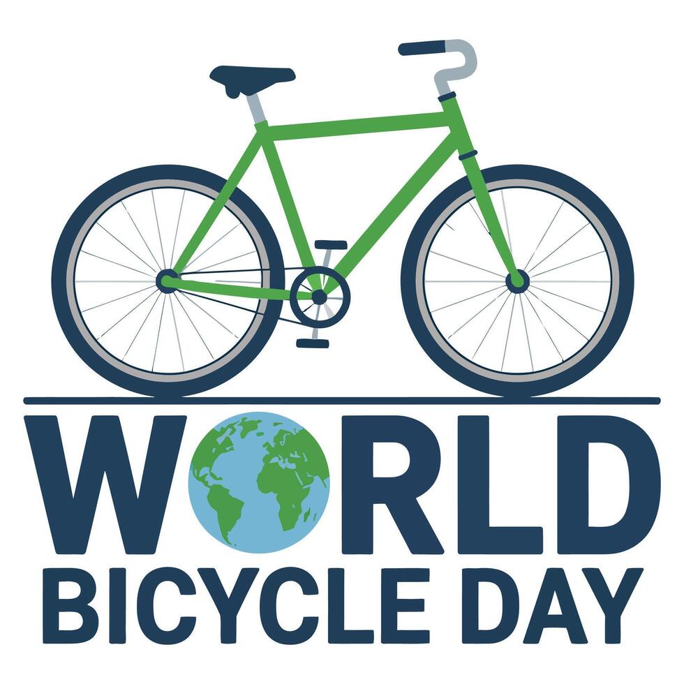 World bicycle day logo with a bicycle and earth vector