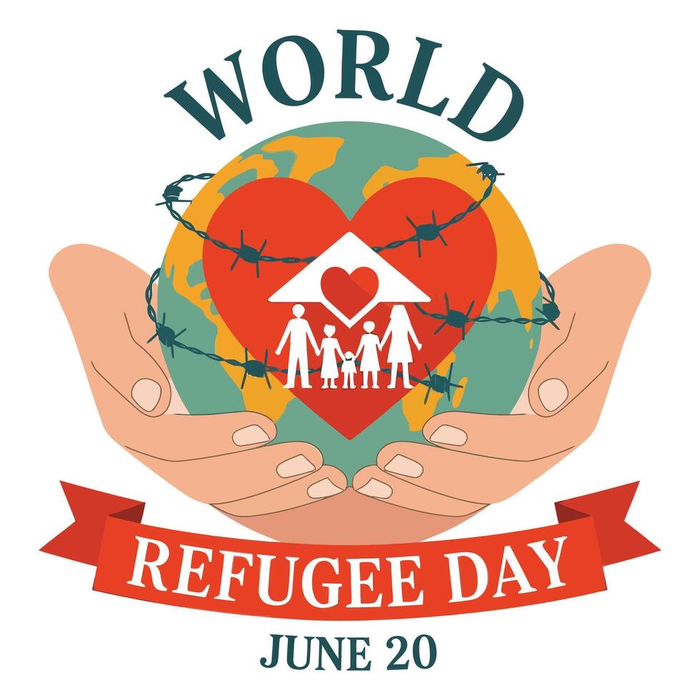 World Refugee Day- Shelter in Unity. vector
