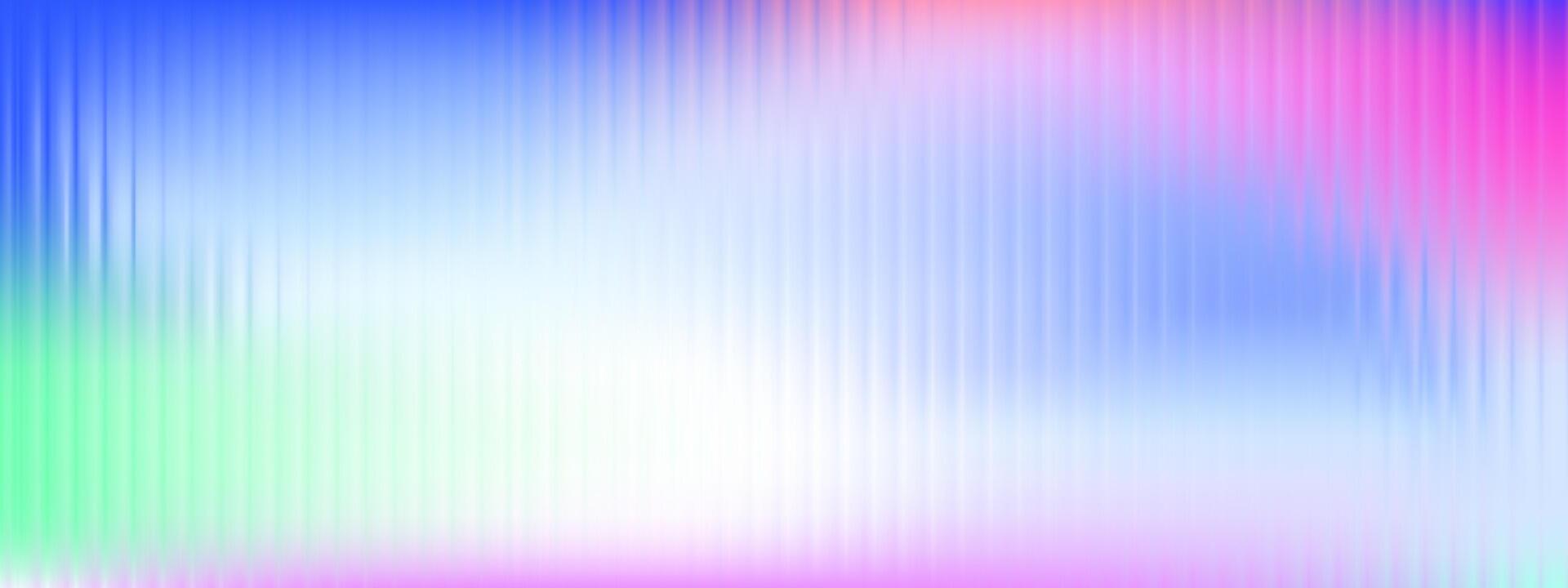 Gradient ribbed glass texture with vertical lines and pastel y2k tones. Abstract holographic background with blur, prism light effect, soft neon shimmer and modern retro aesthetic. design. vector