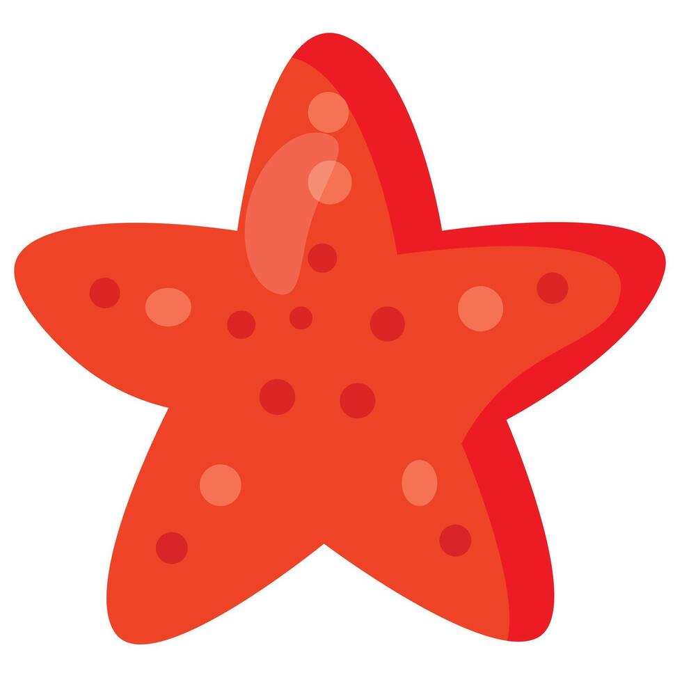 Bright red starfish illustration with simple dotted texture perfect for summer beach designs underwater themes and marine-related creative projects vector