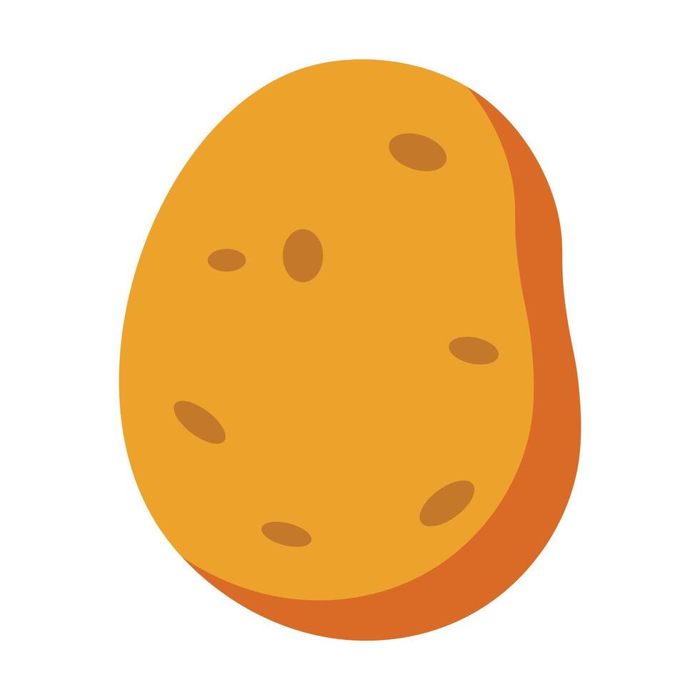 Simple whole potato illustration with clean shapes and warm earthy colors, ideal for educational materials, food packaging, healthy eating promotions, and farming content vector