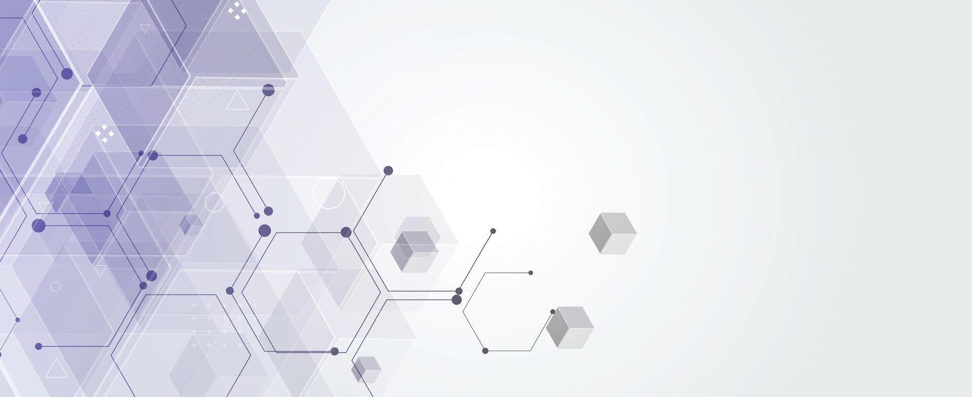 abstract tech background with hexagonal shapes and lines vector