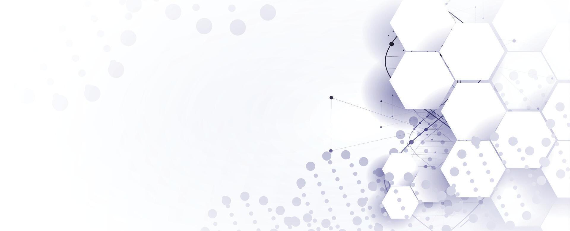 abstract background with hexagons and dots vector