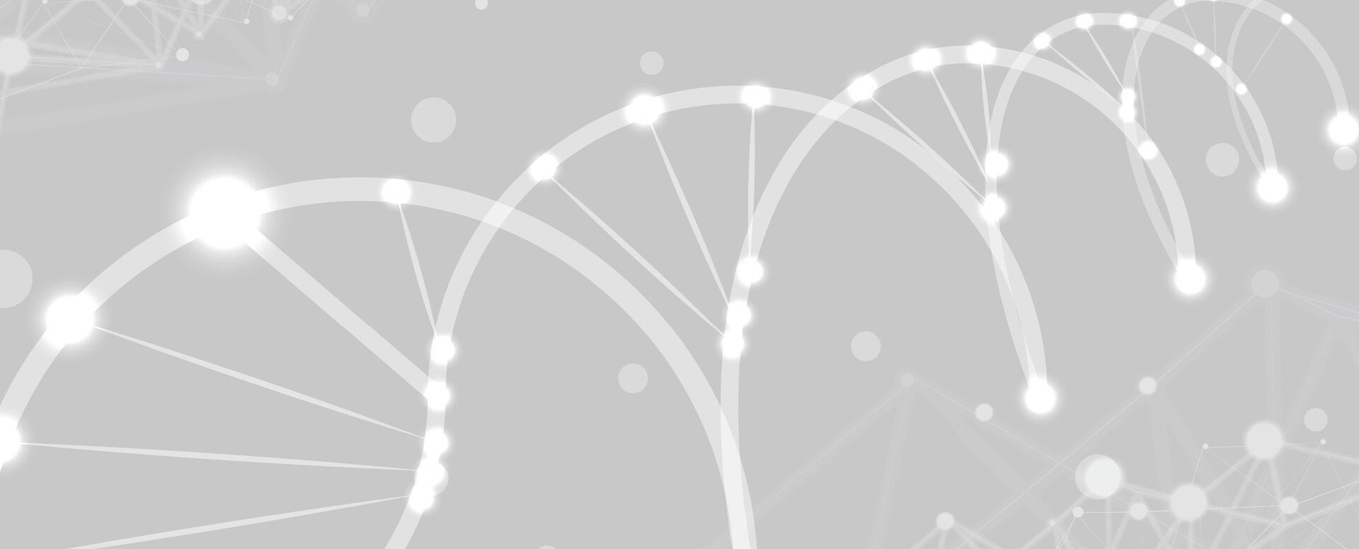 abstract dna structure with dots and lines vector