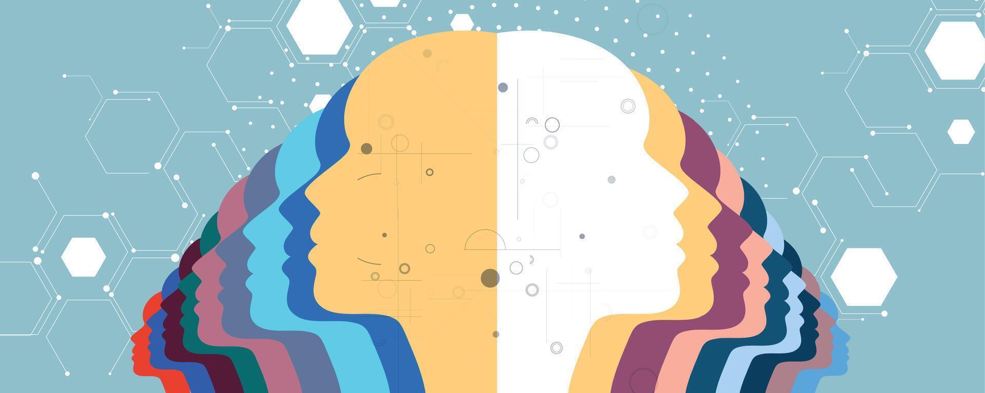 the brain is a network of neurons and connections vector