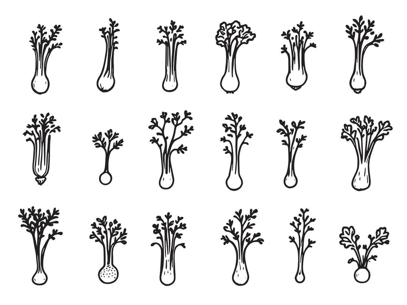 A set of different types of vegetables and flowers vector