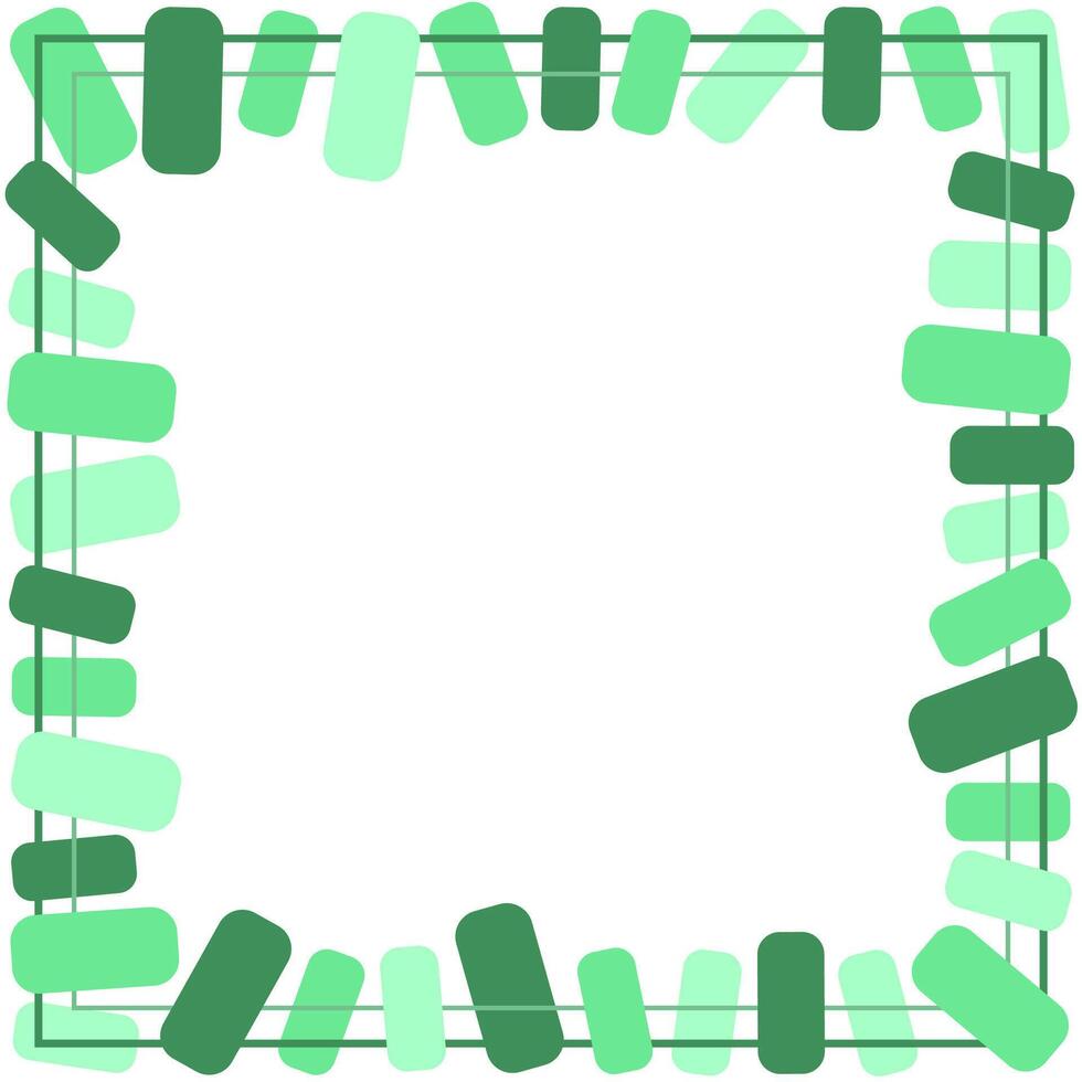 Green, light green and white background color with stripe line shape. Square frame, boarder for text, picture, advertisement. Rectangular shapes like stickers. Empty space vector