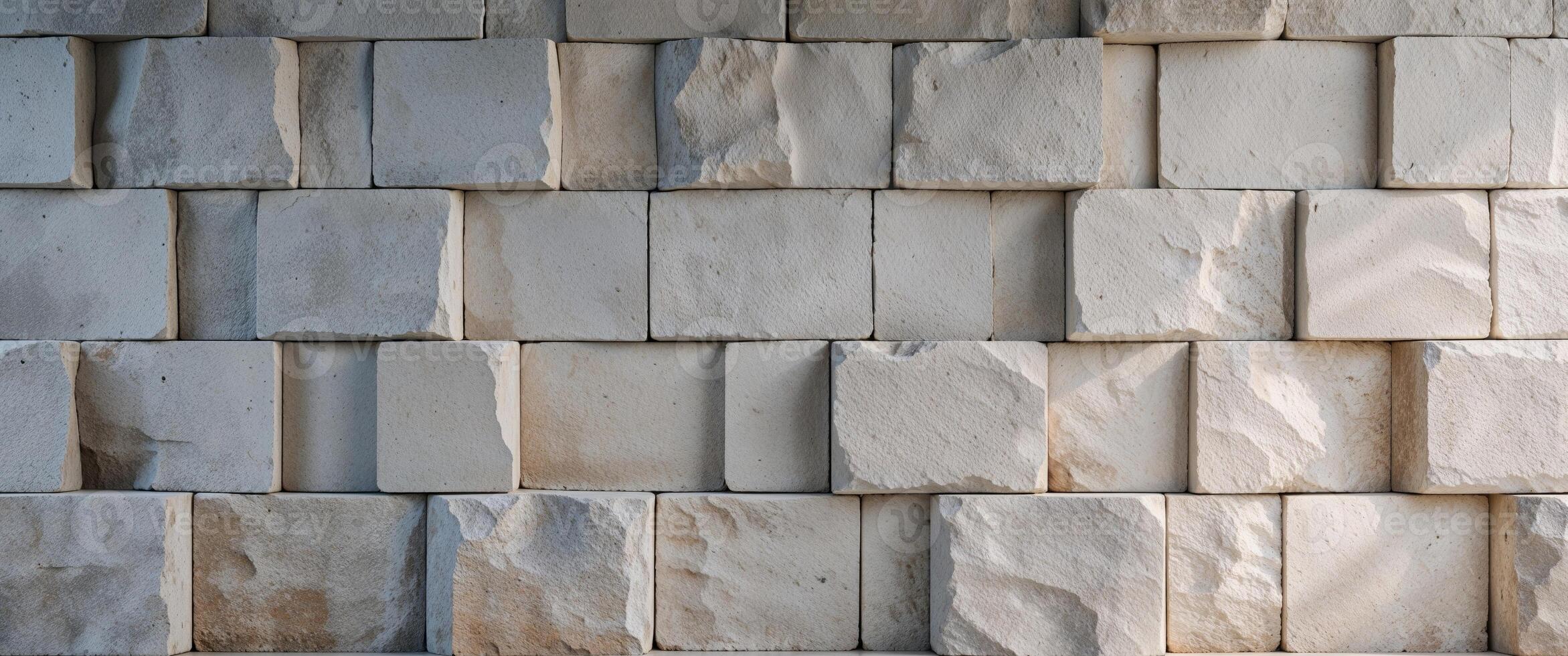 A wall made of stone blocks with a white background photo