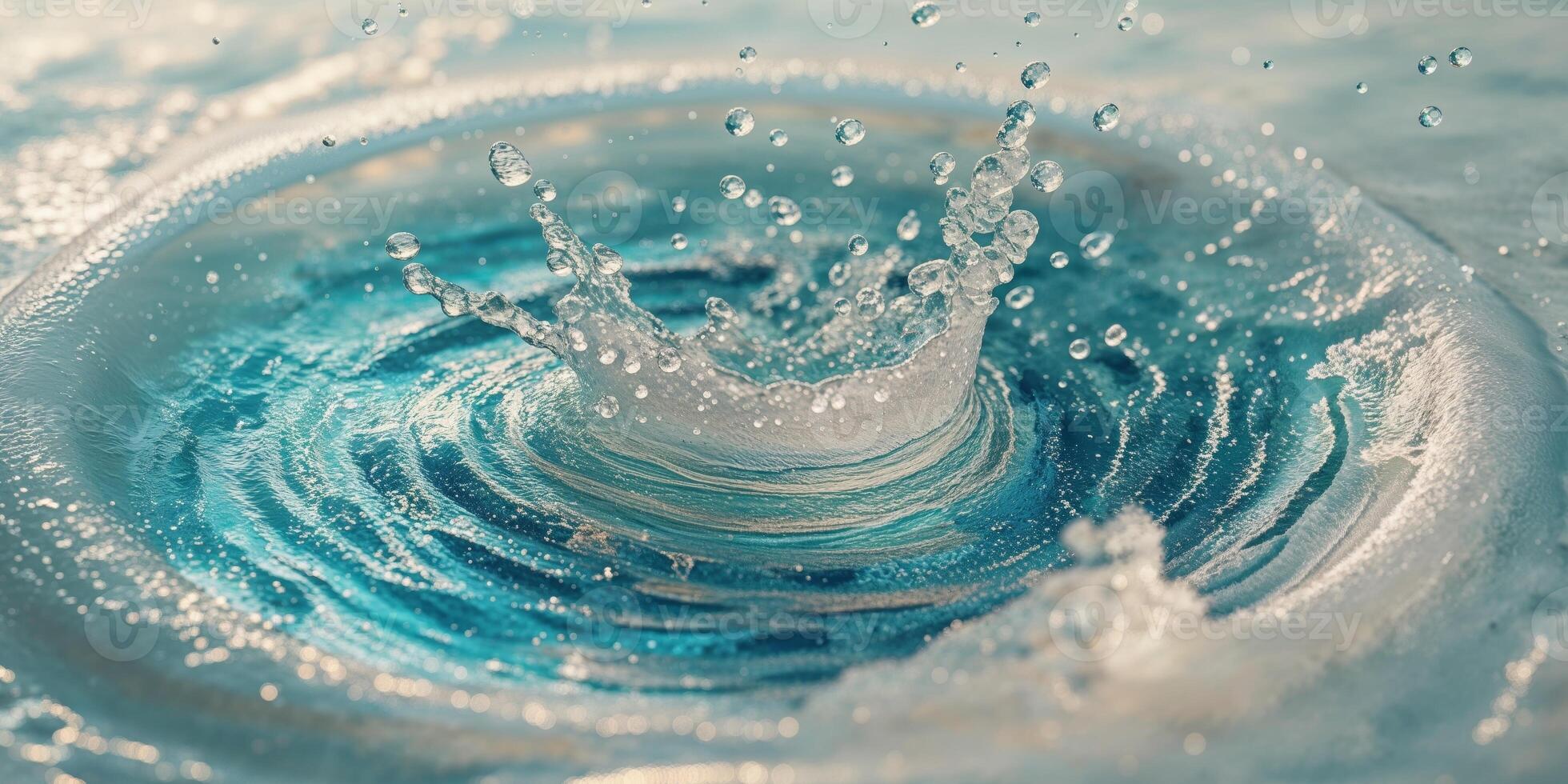 Circular Water Splash Captured in Dynamic Motion. photo