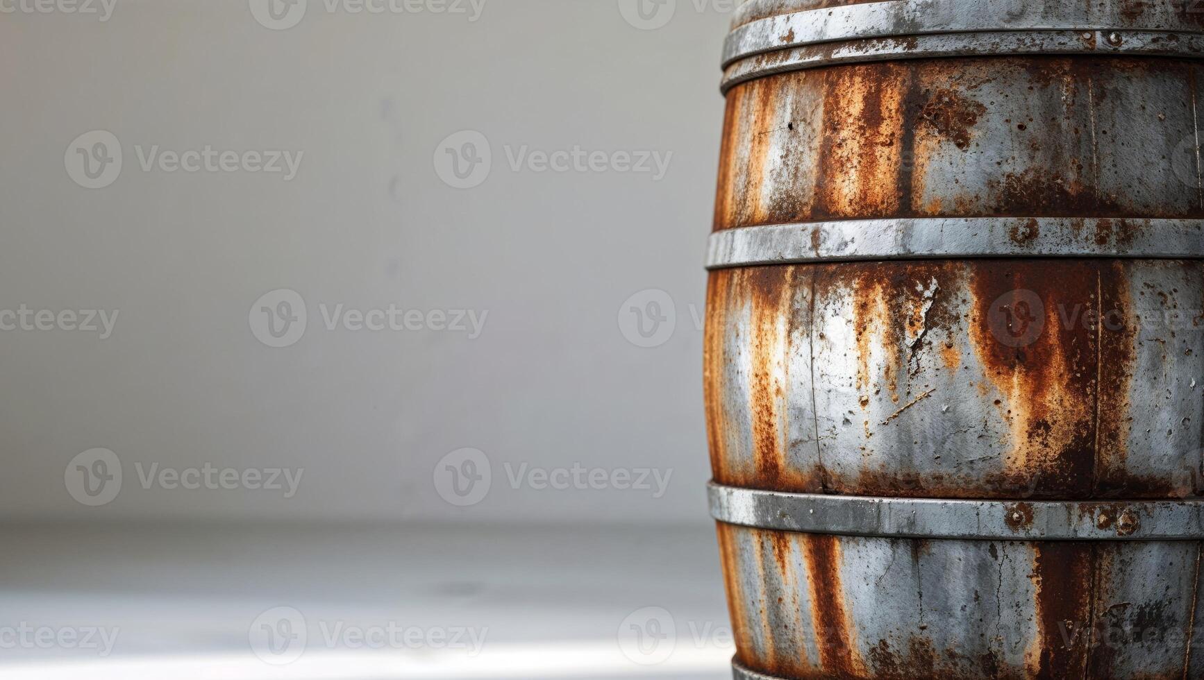 Rustic Metal Barrel Texture Background Image photo
