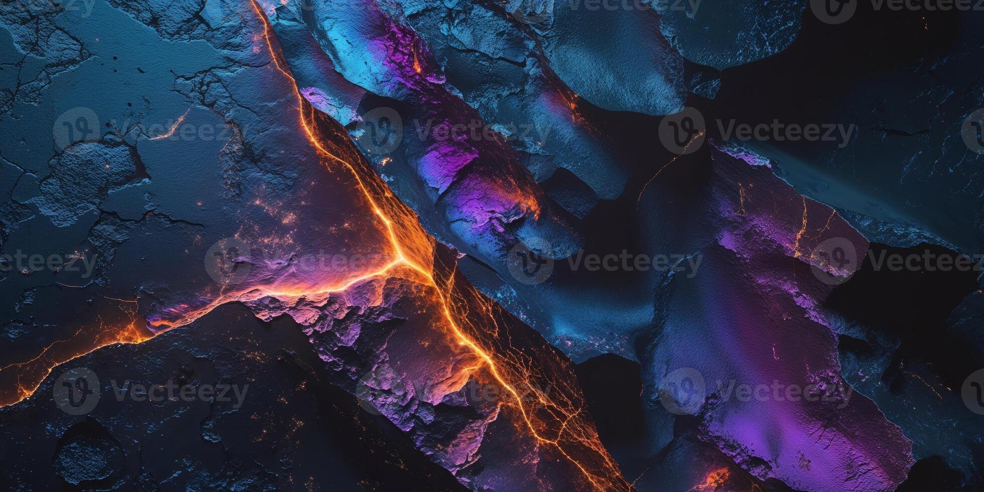 Black abstract textured background with rough surface and lighting highlights photo
