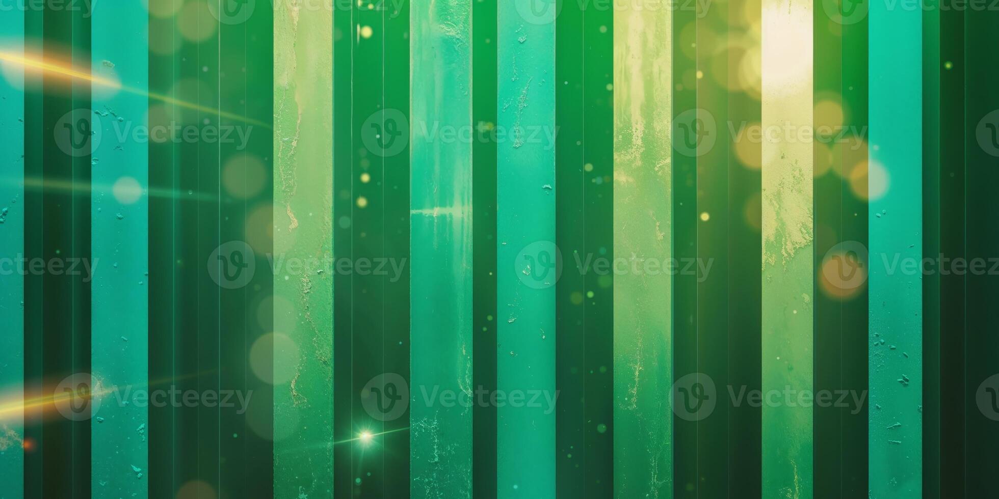 Green abstract background with bright lights photo