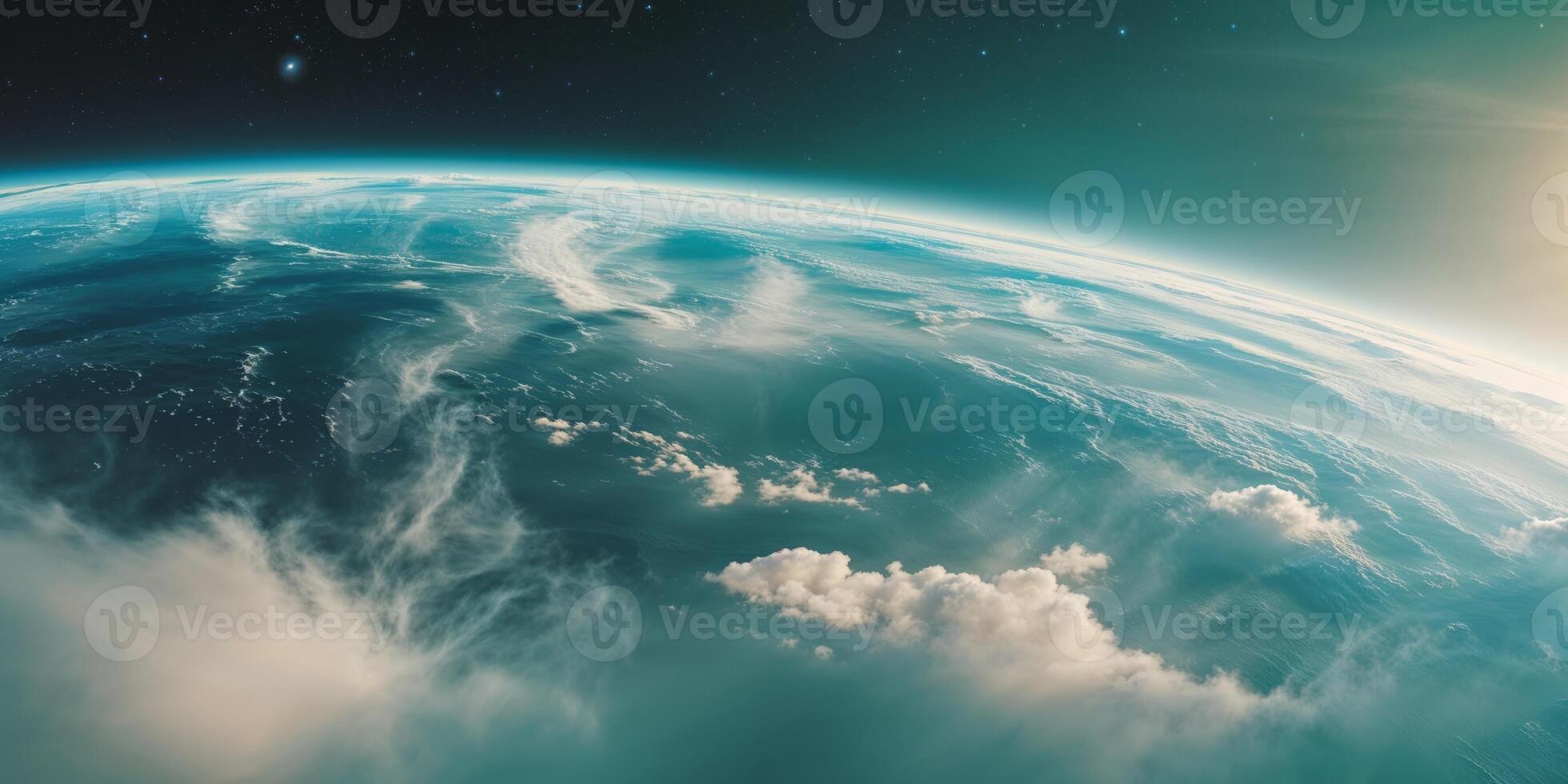 Stunning View of Earth from Space A Breathtaking Panorama of Our Planet photo
