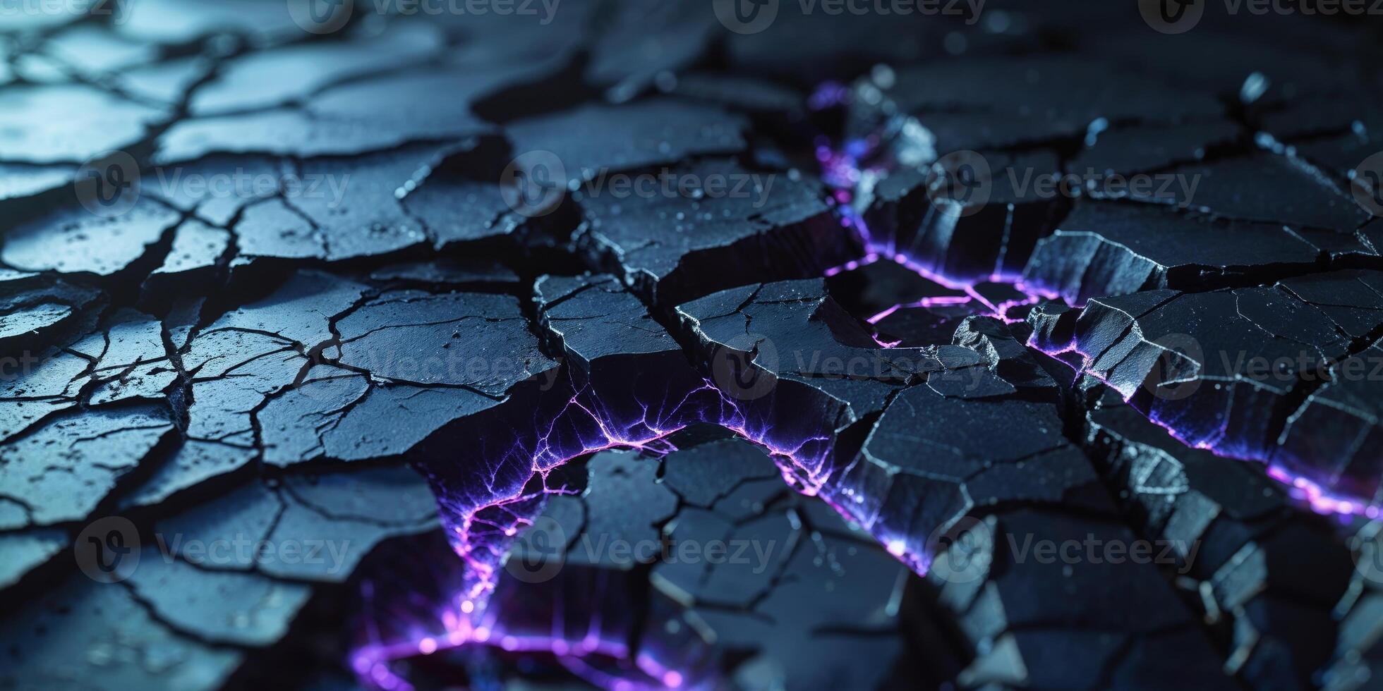 Abstract black cracked texture background with dramatic lighting and uneven surface photo