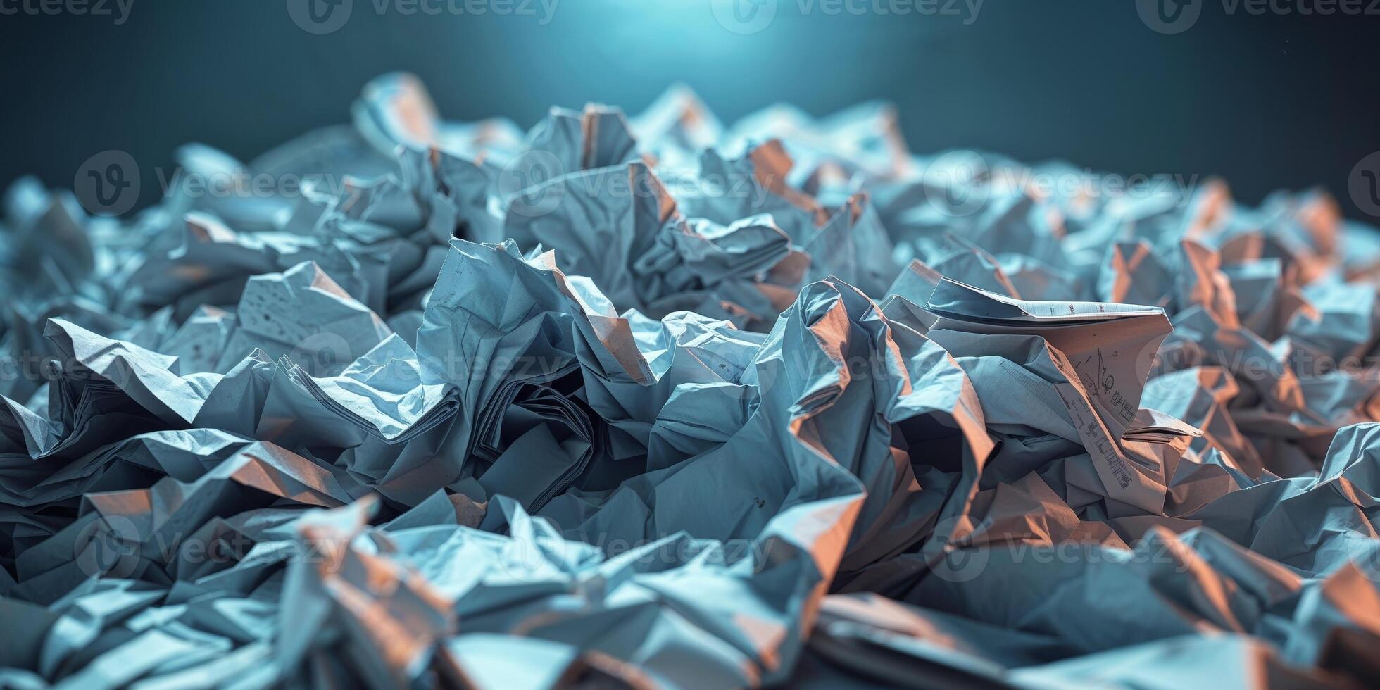 Pile of crumpled paper forming abstract texture photo