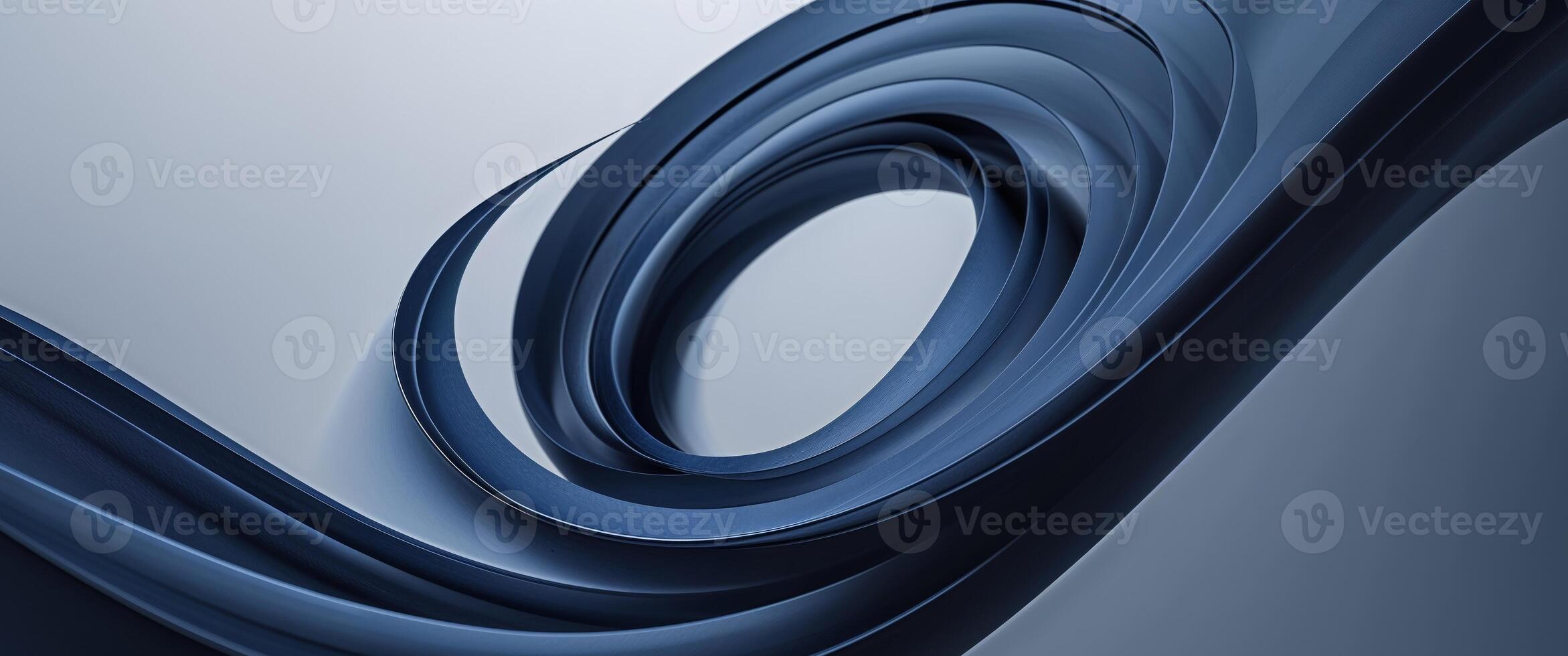 A blue abstract swirl on a gray background photo