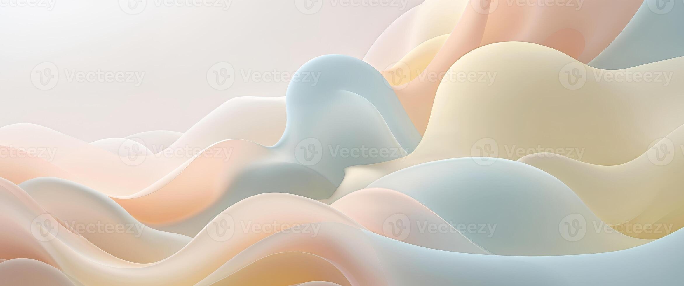Abstract pastel gradient with smooth rounded shapes art. photo